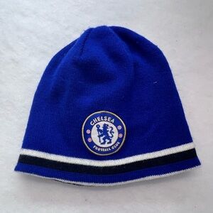 Chelsea Football Club Beanie Blue FC Soccer Futbol Hat OS Reversible Knit SC Cap